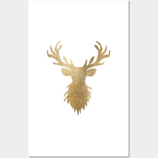 Golden reindeer Posters and Art